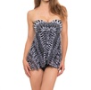 bandeau strapless flyaway one piece swimsuit in shibori