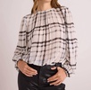 elastic shirred top in brushed plaid