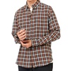 herringbone check long sleeve shirt in ginger