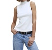 side-slit mockneck tank top in white