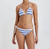 the iris ribbed bikini top in marina blue stripe