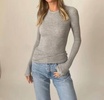 billie long sleeve tee in heather grey