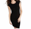 sleeve slit dress in black