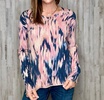 talia tie dye sweater in pink/blue