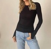 billie long sleeve tee in black