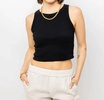 harla cotton slub tank top in black