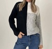 maggie funnel neck sweater in black multi