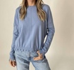 fringed sweater in blue