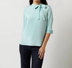 pippa tie neck blouse in mist silk