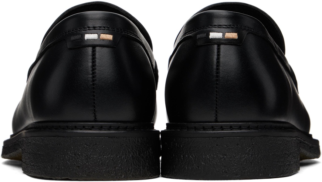 Black Polished-Leather Loafers