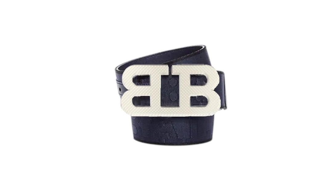 6239334 men's mirror buckle reversible midnight blue belt