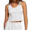 jane waffle tank top in white