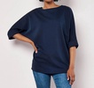 jersey knit batwing top in navy