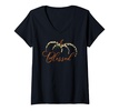 Womens Fall Leopard Print Pumpkin Blessed women Thanksgiving V-Neck T-Shirt