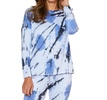 marble wash long sleeve scoop neck tee in peri