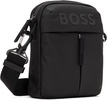 Black Faux-Leather Reporter Bag