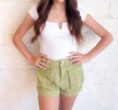 light shorts in green