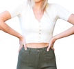 kammy v-neck crop top in white