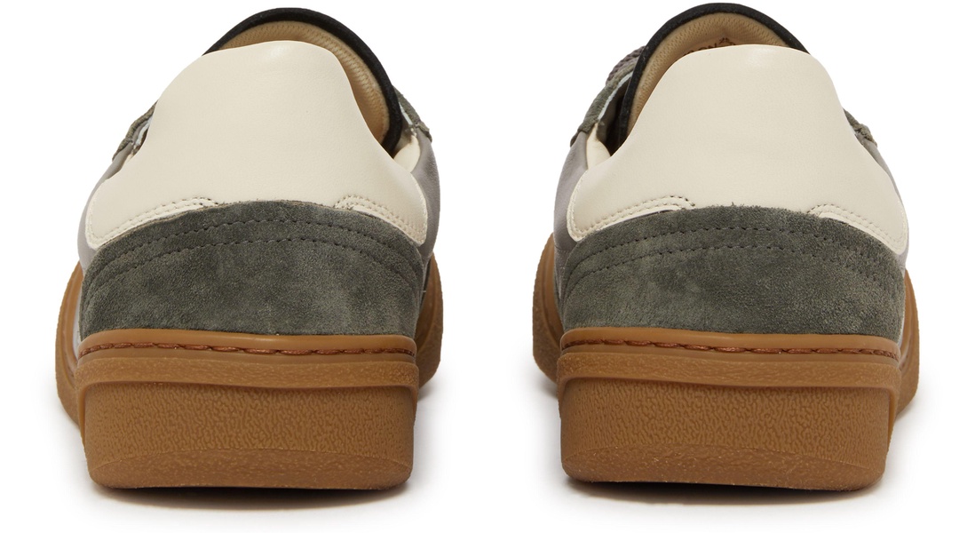 Logo suede-trimmed sneakers