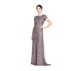 Adrianna Papell Women's 3/4 Sleeve Beaded Illusion Gown with Sweetheart Neckline
