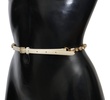 Crystal Embellished Belt s White with Champagne Crystals