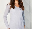 lightweight v-neck star top in slate