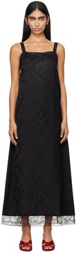 Black Football Jacquard Column Maxi Dress