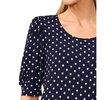 Women's Polka-Dot Elbow-Sleeve Round-Neck Top