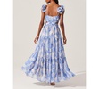 Women's Fritillaria Ruffle-Sleeve Maxi Dress