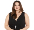 Plus Size Plunge-Neck Chiffon Jumpsuit