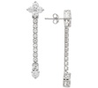 Cubic Zirconia Linear Drop Earrings in Sterling Silver