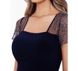 Petite Short Sleeve Mesh Gown