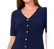 Petite Button-Front Fit & Flare Short-Sleeve Dress