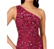Adrianna Papell Women's Beaded Mesh Long Dress