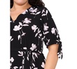 Plus Size Printed V-Neck Tie-Waist Midi Dress