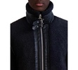 Men's Fleece Faux-Leather Trim Jacket