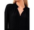 Women's Long Sleeve V-Neck Ruffled Clip-Dot Dress