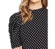 Women's Ruched Short Sleeve Polka-Dot Knit Top