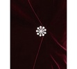 Plus Size Velvet Beaded-Button 3/4-Sleeve Top