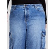 Trendy Plus Size Bungee-Cuff Cargo Jeans, Exclusively at Macy's