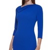 Women's Foldover-Neck Front-Slit Sheath Dress