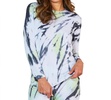 marble wash long sleeve scoop neck tee in lime