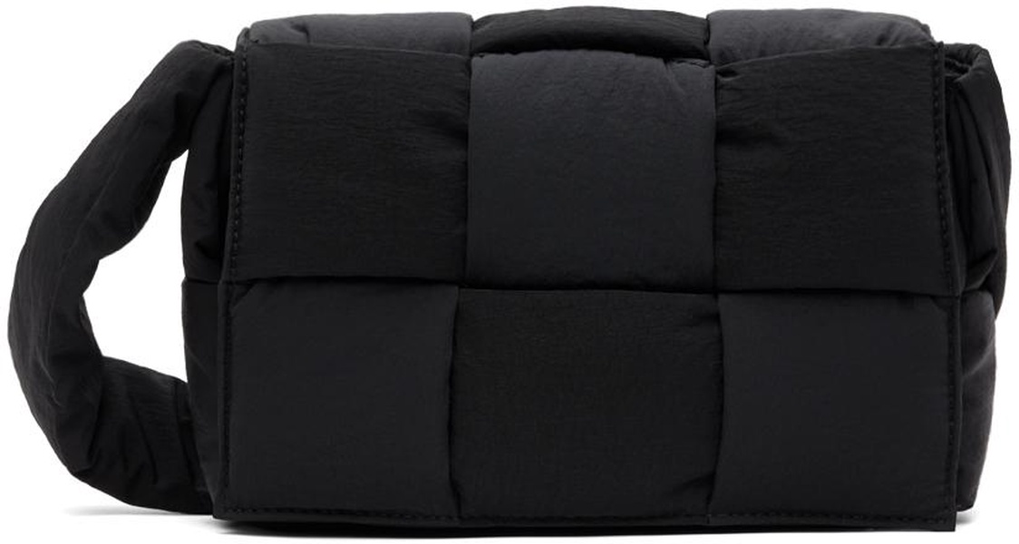 Black Padded Cassette Messenger Bag