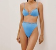 solid leeza bikini top in zen blue
