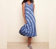 tie dye maxi dress in blue and white