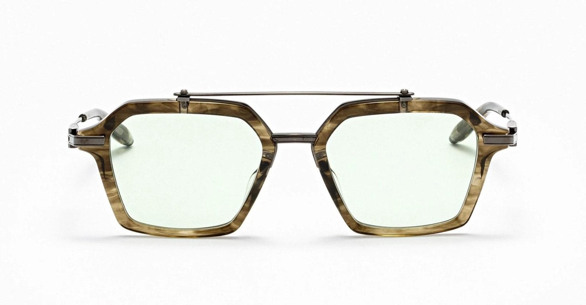 Akari - Green Tortoise / Black Rhodium Glasses