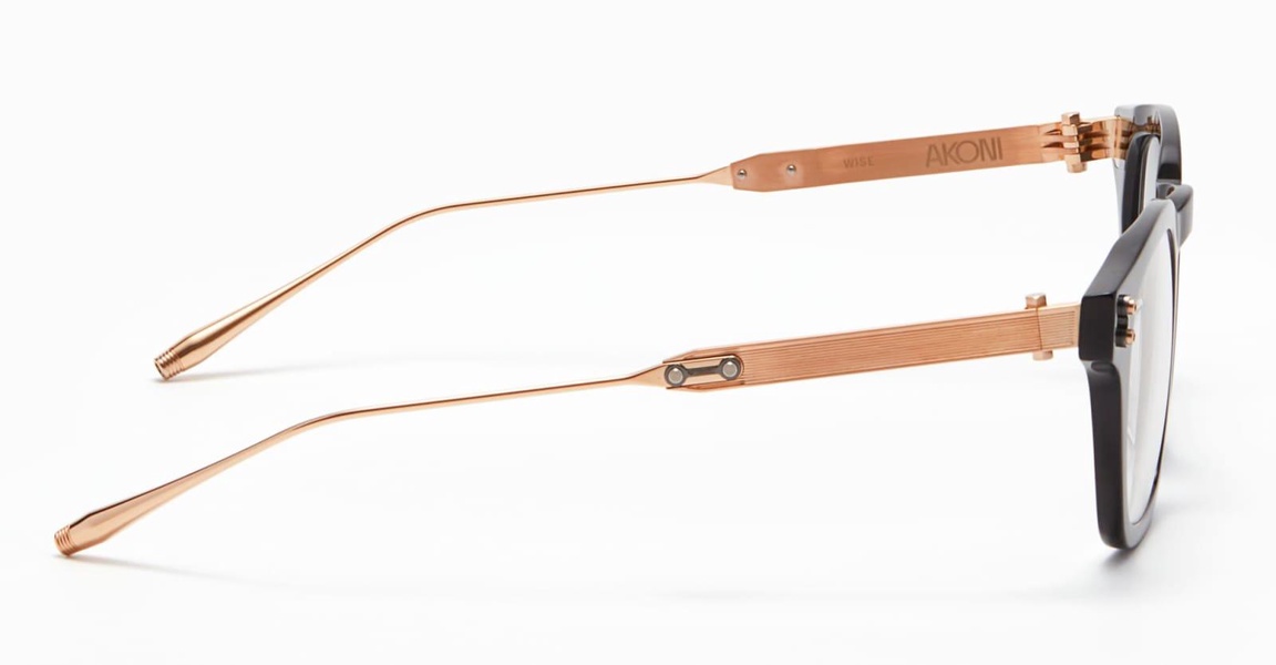 Wise - Black / Brushed White Gold (45) Glasses