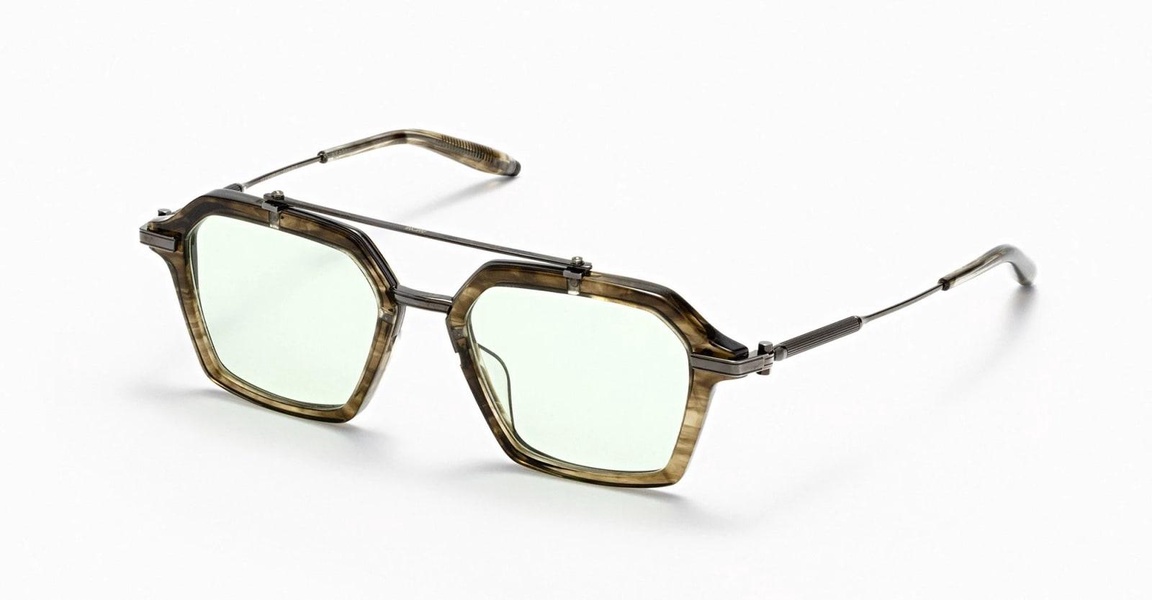Akari - Green Tortoise / Black Rhodium Glasses