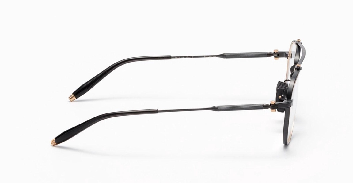 Calisto - Brushed Black/matte White Gold/black Crystal Eyeglasses Glasses