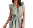 ruffle sleeve mini dress in oasis green